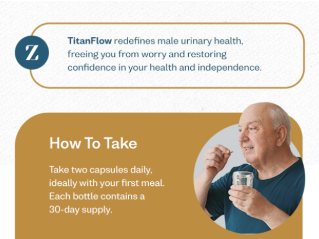 TitanFlow works by supporting urinary flow and helping maintain normal prostate function in men
