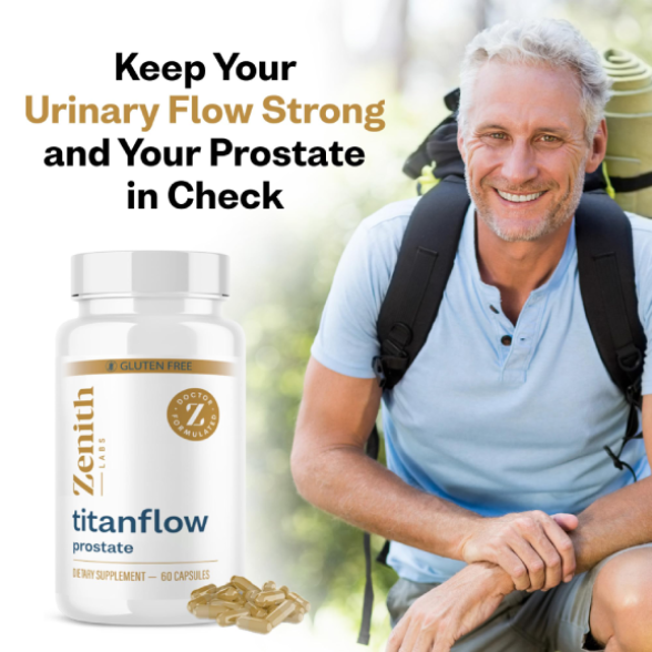 TitanFlow is a daily formula designed to support urinary flow and prostate comfort in men
